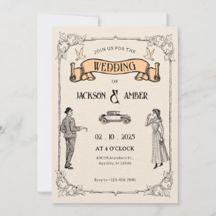 Classic Vintage Wedding Invitation