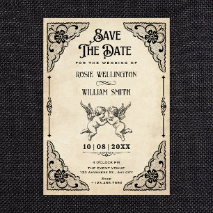 Classic vintage wedding save the date