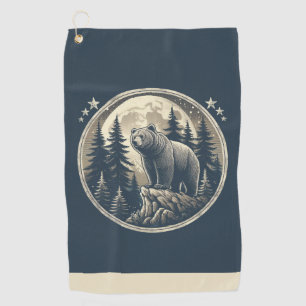 Classic/vintage wilderness bear golf towel