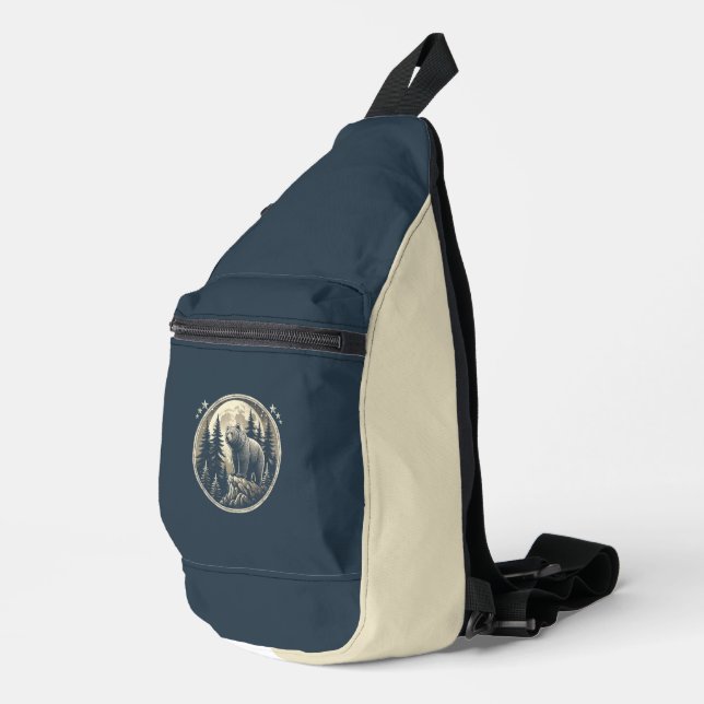 Classic/vintage wilderness bear sling bag (Right Corner)