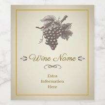 Classic Vintage Wine Label With Yellow