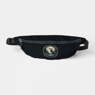 Classic, vintage wolf & moon bum bags