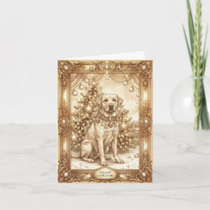 Classic Vintage Yellow Labrador Christmas Card
