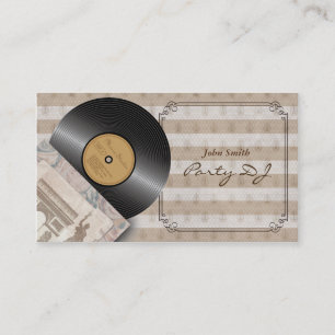 Classic Vinyl Record Club DJ  Music Business Cards