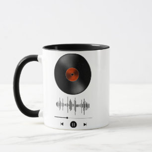 Classic Vinyl Record Soundwave Minimalist Coffee Mug