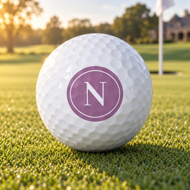 Classic Violet Round Monogram Initial Golf Balls (Creator Uploaded)