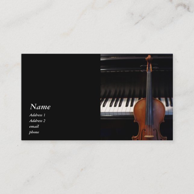 Classic Violin / Viola and Piano Business Card (Front)