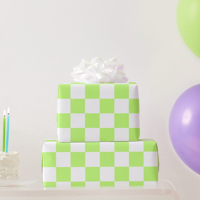 Classic visual lime chequerboard  wrapping paper (Creator Uploaded)