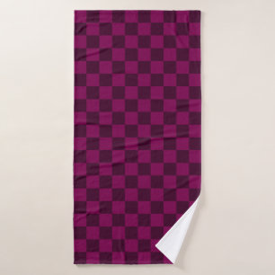 Classic visual magenta checkerboard bath towel se