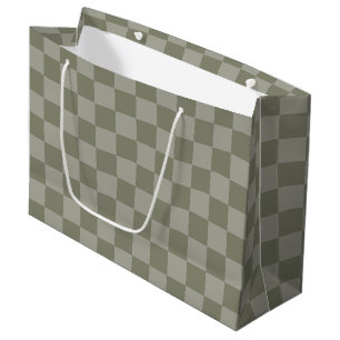 Classic visual magenta checkerboard large gift ba bag