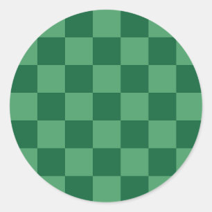 Classic visual magenta checkerboard  round sticker