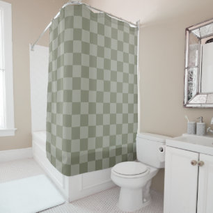 Classic visual magenta checkerboard  shower curtai curtain