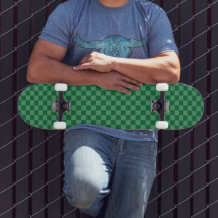 Classic visual magenta checkerboard skateboard