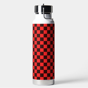 Classic visual magenta checkerboard  water bottle