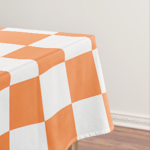 Classic visual orange chequerboard  tablecloth