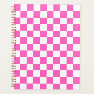 Classic visual pink checkerboard planner