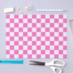 Classic visual pink chequerboard  tissue paper