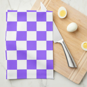 Classic visual purple chequerboard tea towel