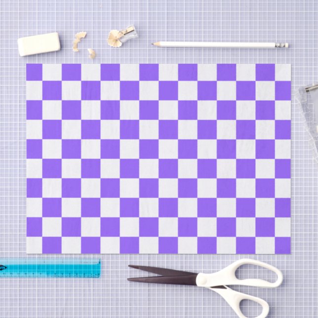 Classic visual purple chequerboard  tissue paper (Craft)