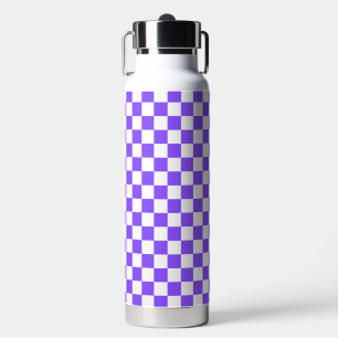 Classic visual purple chequerboard  water bottle