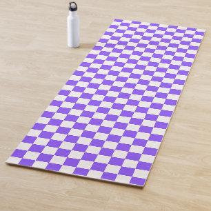 Classic visual purple chequerboard yoga mat