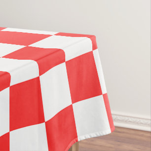 Classic visual red chequerboard tablecloth