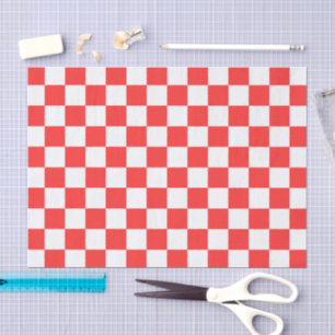 Classic visual red chequerboard tissue paper