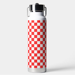 Classic visual red chequerboard water bottle