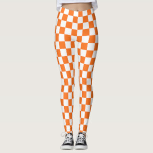 Classic visual salmon chequerboard leggings