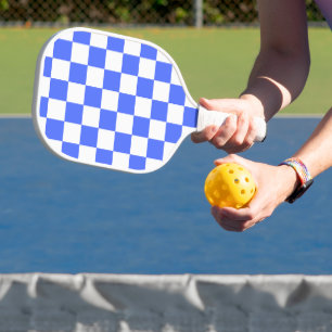 Classic visual sapphire chequerboard pickleball paddle