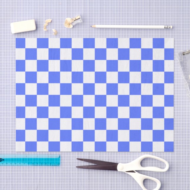 Classic visual sapphire chequerboard  tissue paper (Craft)
