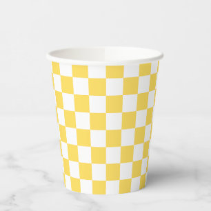 Classic visual yellow checkerboard paper cups