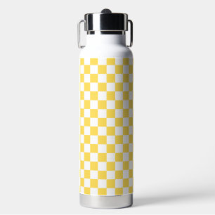 Classic visual yellow checkerboard water bottle