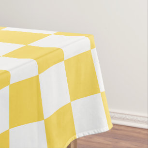 Classic visual yellow chequerboard tablecloth