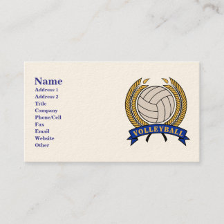Classic Volleyball Design Business Cards