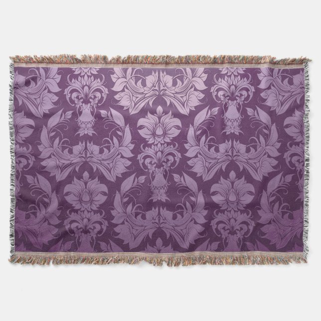 Classic Wallpaper: Seamless Vintage Design Throw Blanket (Front)