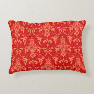 classic wallpaper with Victorian ornament, red and Decorative Cushion