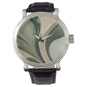 Classic watch in stylish abstract graphic