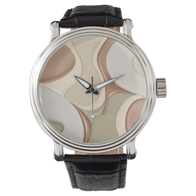 Classic watch in stylish abstract graphic (Front)