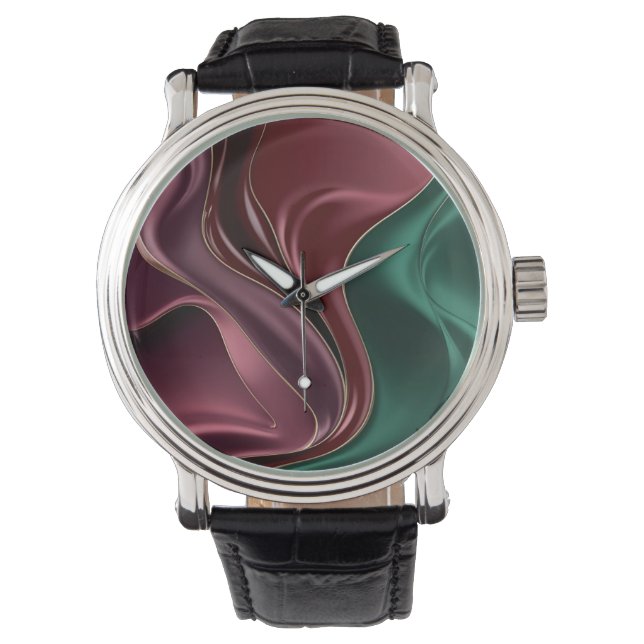Classic watch in stylish abstract graphic (Front)