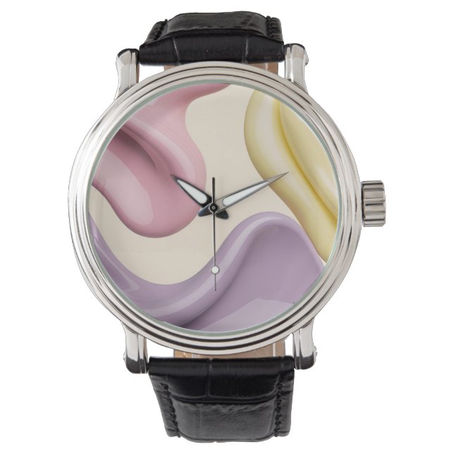 Classic watch in stylish abstract graphic (Front)