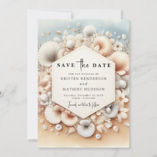 Classic Watercolor Beach Wedding Save The Date