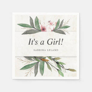 Classic Watercolor Botanical Blossoms Napkin