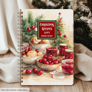 Classic Watercolor Christmas Recipe Keepsake Book
