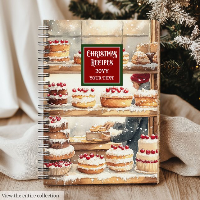 Classic Watercolor Christmas Recipe Organiser Notebook (Classic Watercolor Christmas Recipe Organizer)