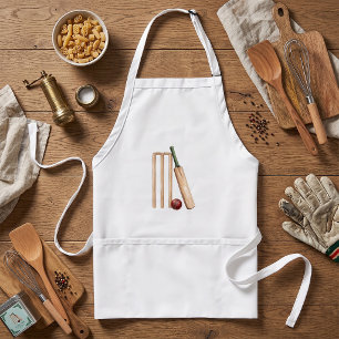 Classic Watercolor Cricket Bat and Ball Standard Apron