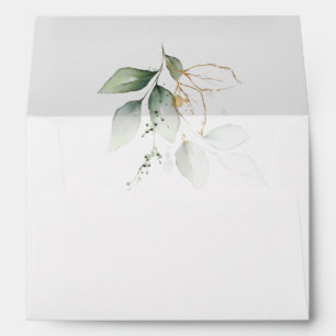 Classic Watercolor Eucalyptus Greenery  Envelope