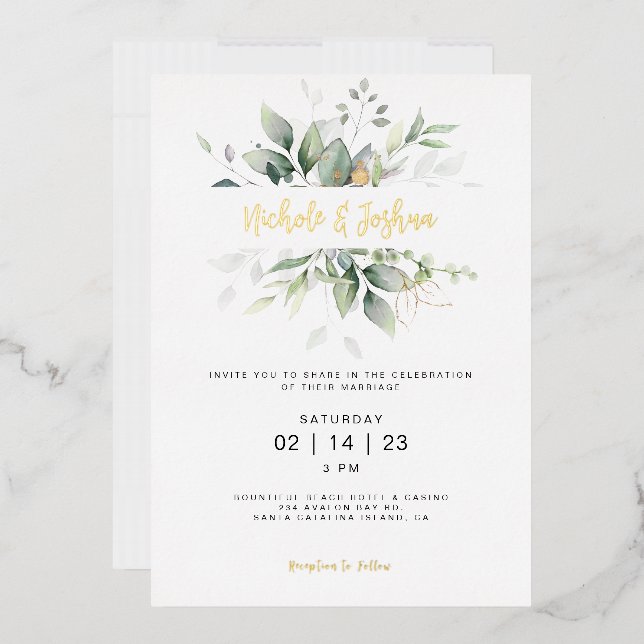 Classic Watercolor Eucalyptus Wedding Calligraphy (Envelope)