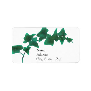 Classic watercolor Green English Ivy     Label