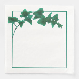 Classic watercolor Green English Ivy   Napkin